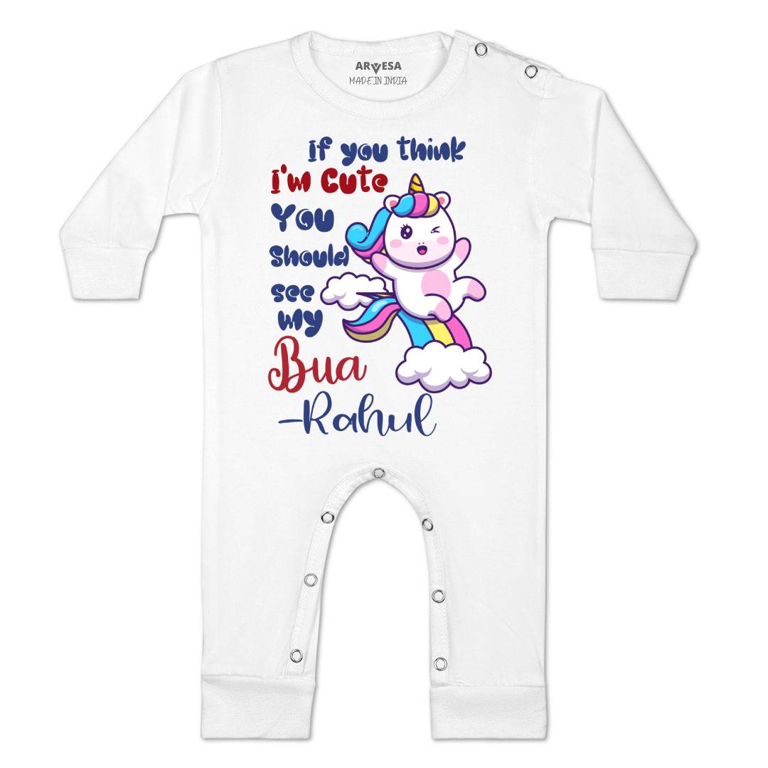 Arvesa I Am Cute You Should See My Bua Baby Boy & Girl Dress