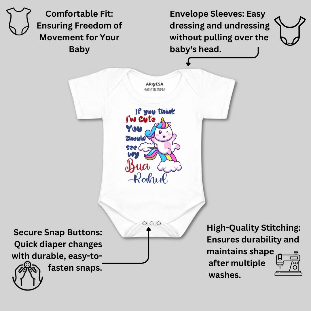 Arvesa I Am Cute You Should See My Bua Baby Boy & Girl Dress