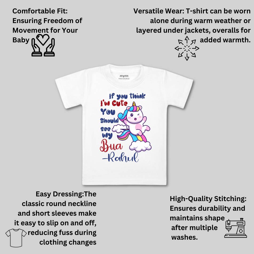 Arvesa I Am Cute You Should See My Bua Baby Boy & Girl Dress