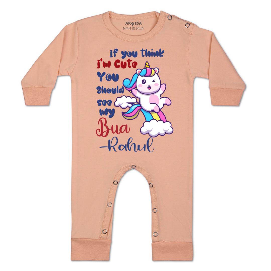Arvesa I Am Cute You Should See My Bua Baby Boy & Girl Dress