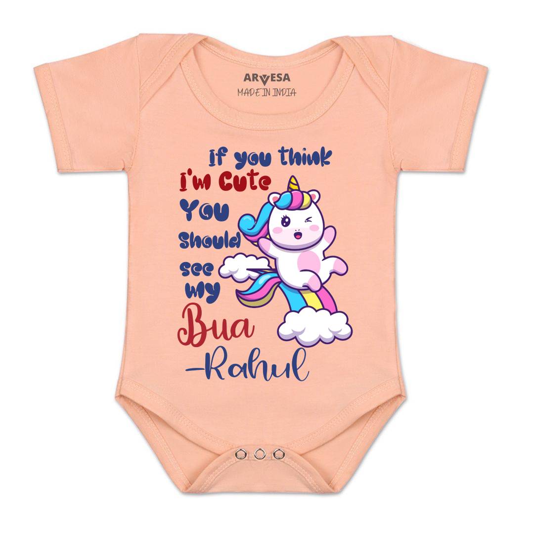 Arvesa I Am Cute You Should See My Bua Baby Boy & Girl Dress