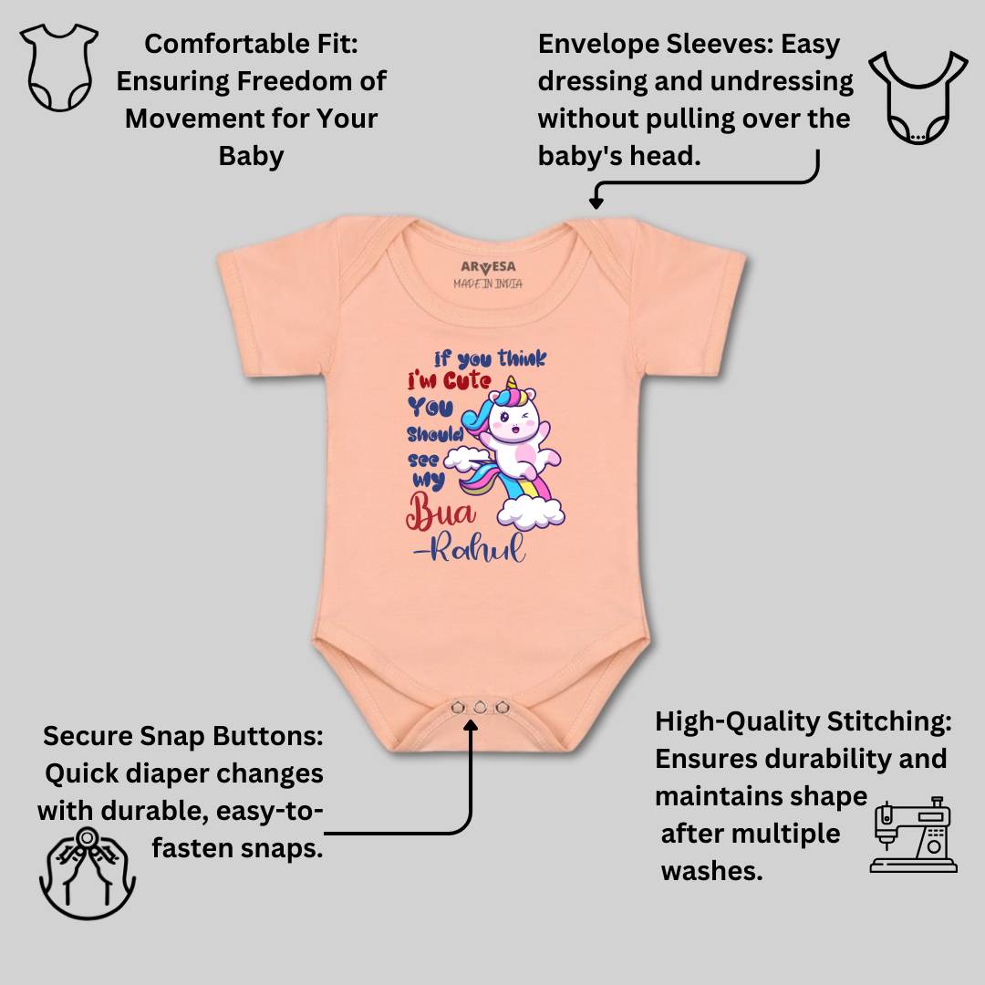 Arvesa I Am Cute You Should See My Bua Baby Boy & Girl Dress