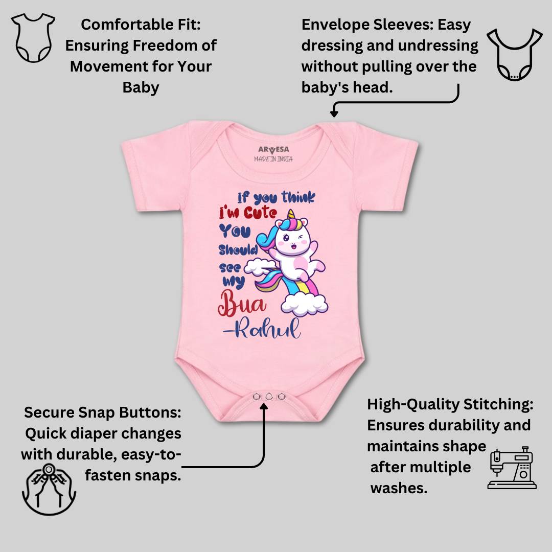 Arvesa I Am Cute You Should See My Bua Baby Boy & Girl Dress