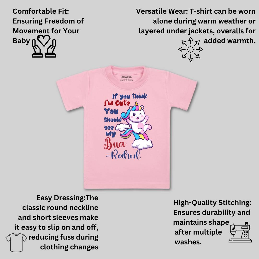 Arvesa I Am Cute You Should See My Bua Baby Boy & Girl Dress