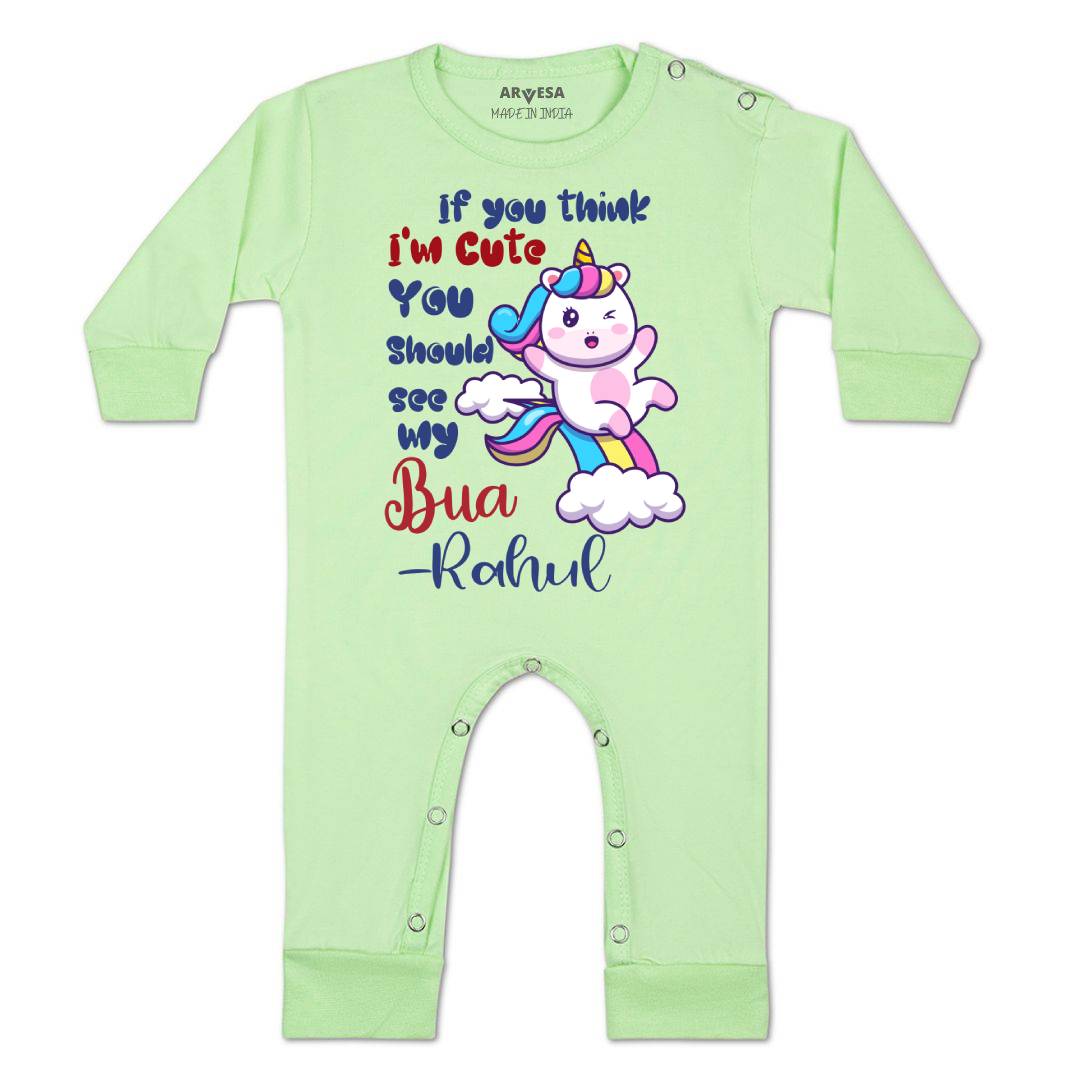 Arvesa I Am Cute You Should See My Bua Baby Boy & Girl Dress