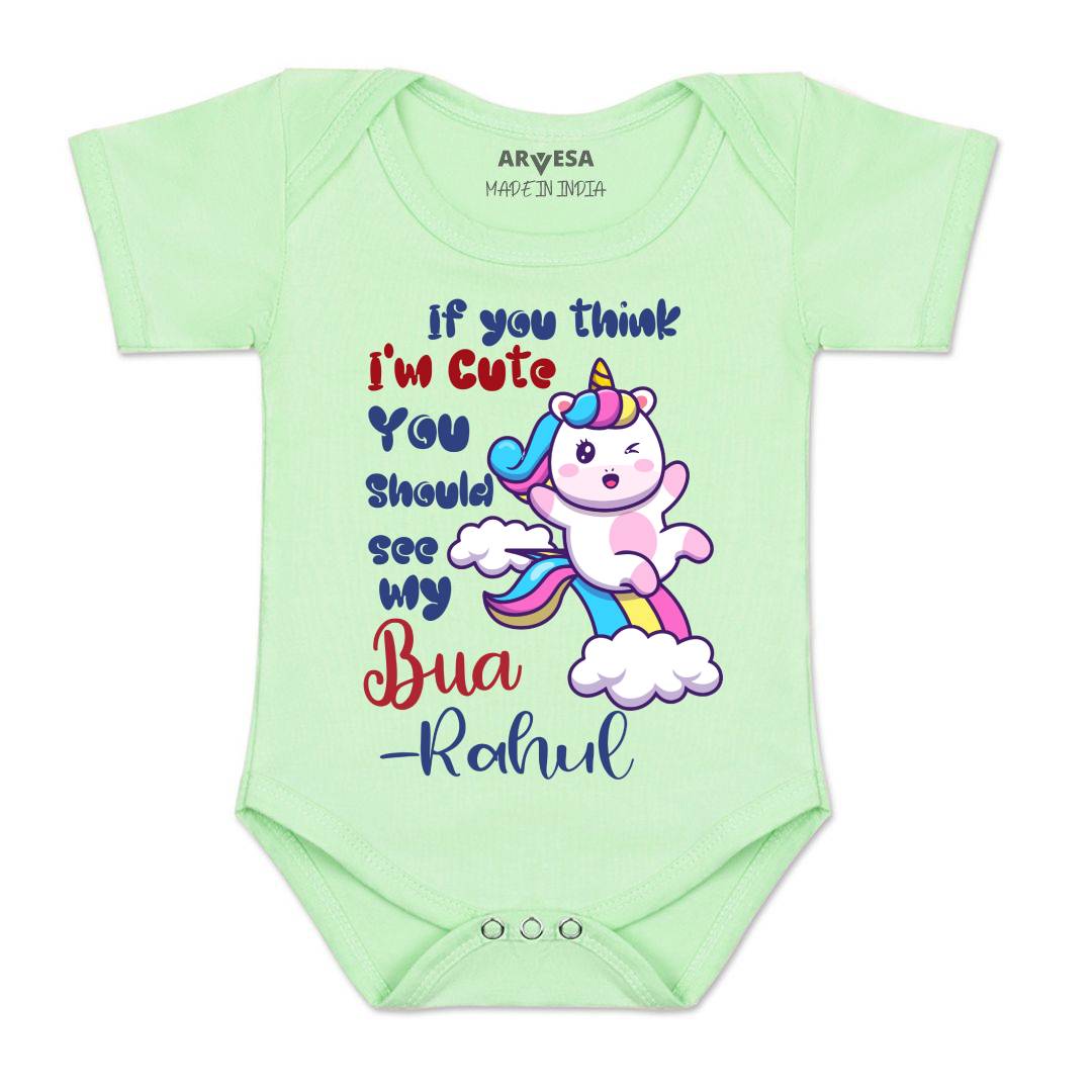 Arvesa I Am Cute You Should See My Bua Baby Boy & Girl Dress