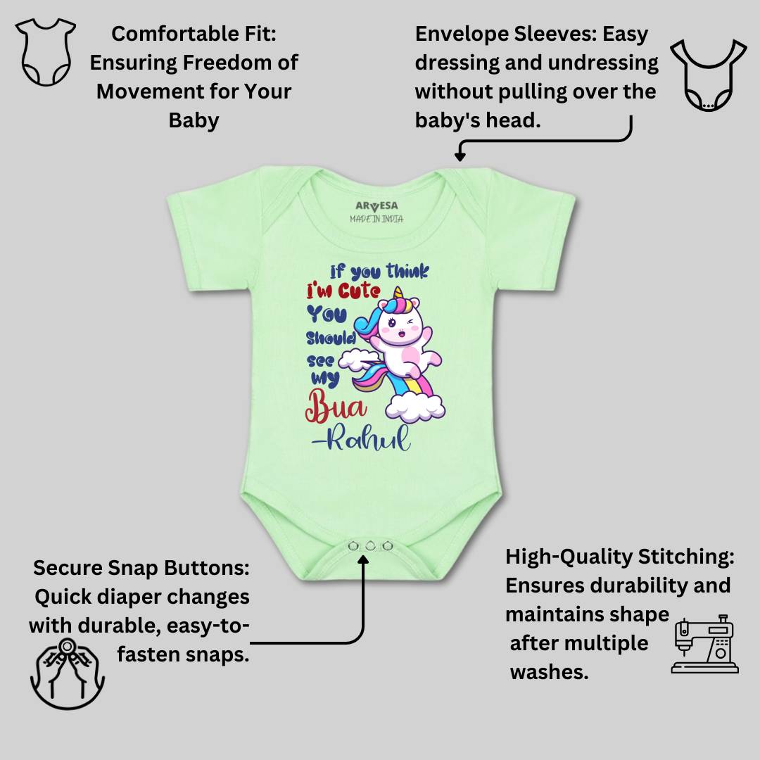 Arvesa I Am Cute You Should See My Bua Baby Boy & Girl Dress