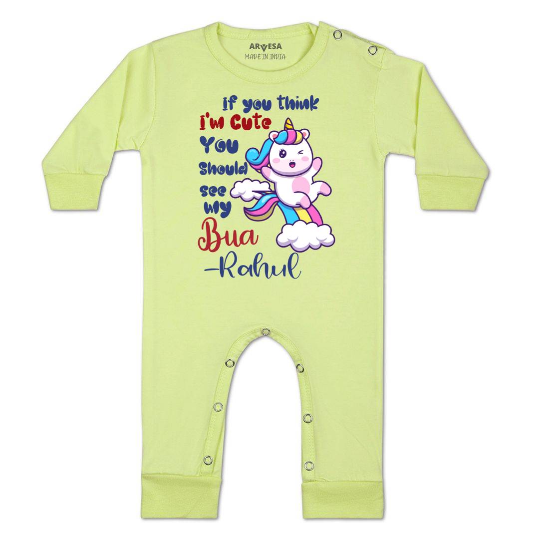 Arvesa I Am Cute You Should See My Bua Baby Boy & Girl Dress