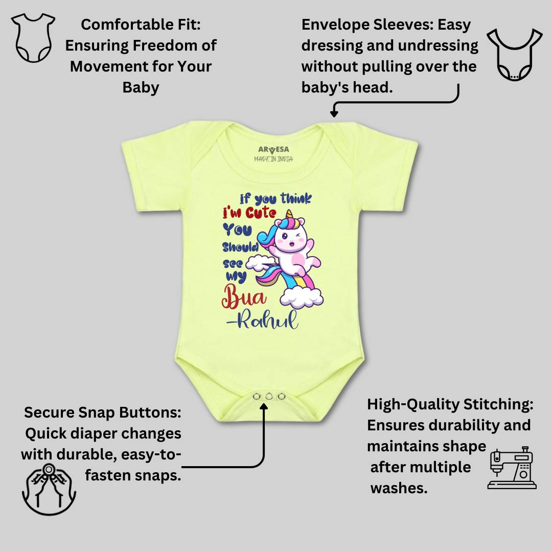 Arvesa I Am Cute You Should See My Bua Baby Boy & Girl Dress