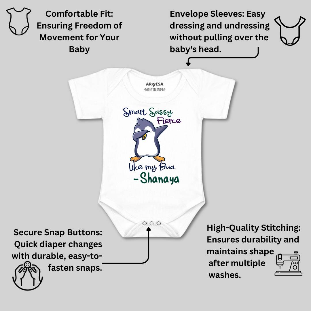 Arvesa Smart Sassy Like My Bua Baby Boy & Girl Dress