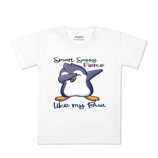 Arvesa Smart Sassy Like My Bua Design-955 White 0-3 Months Jumpsuit for Baby Boy & Girl dress .