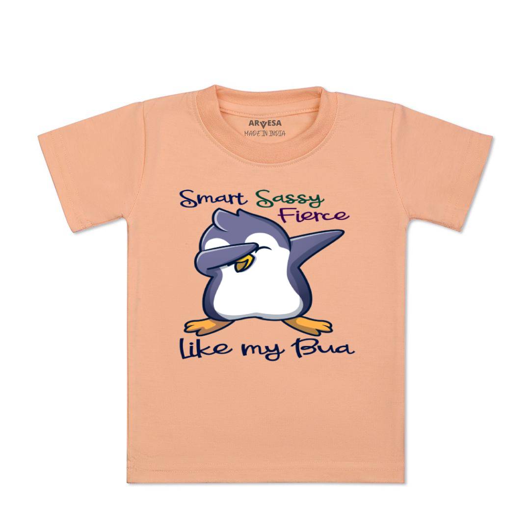 Arvesa Smart Sassy Like My Bua Design-955 White 0-3 Months Jumpsuit for Baby Boy & Girl dress .
