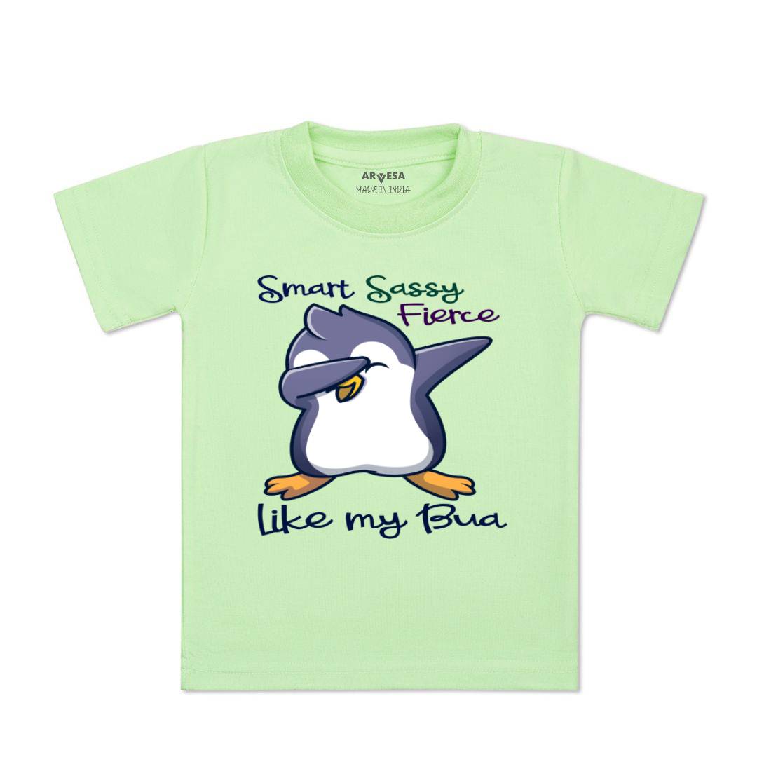 Arvesa Smart Sassy Like My Bua Design-955 White 0-3 Months Jumpsuit for Baby Boy & Girl dress .