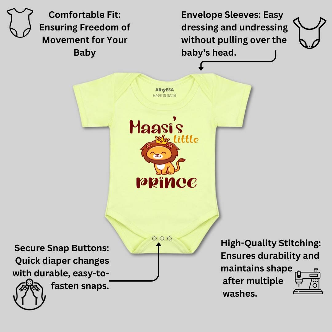 Arvesa Maasi Little Prince Design-967 White 0-3 Months Jumpsuit for Baby Boy & Girl dress .