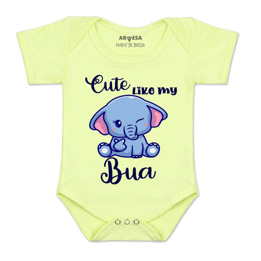 Arvesa Cute Like My Bua Design-972 White 0-3 Months Jumpsuit for Baby Boy & Girl dress .