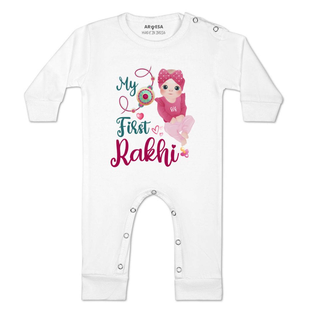 Arvesa Design-984 Rakhi My First Baby Boy and Baby Girl Dress .