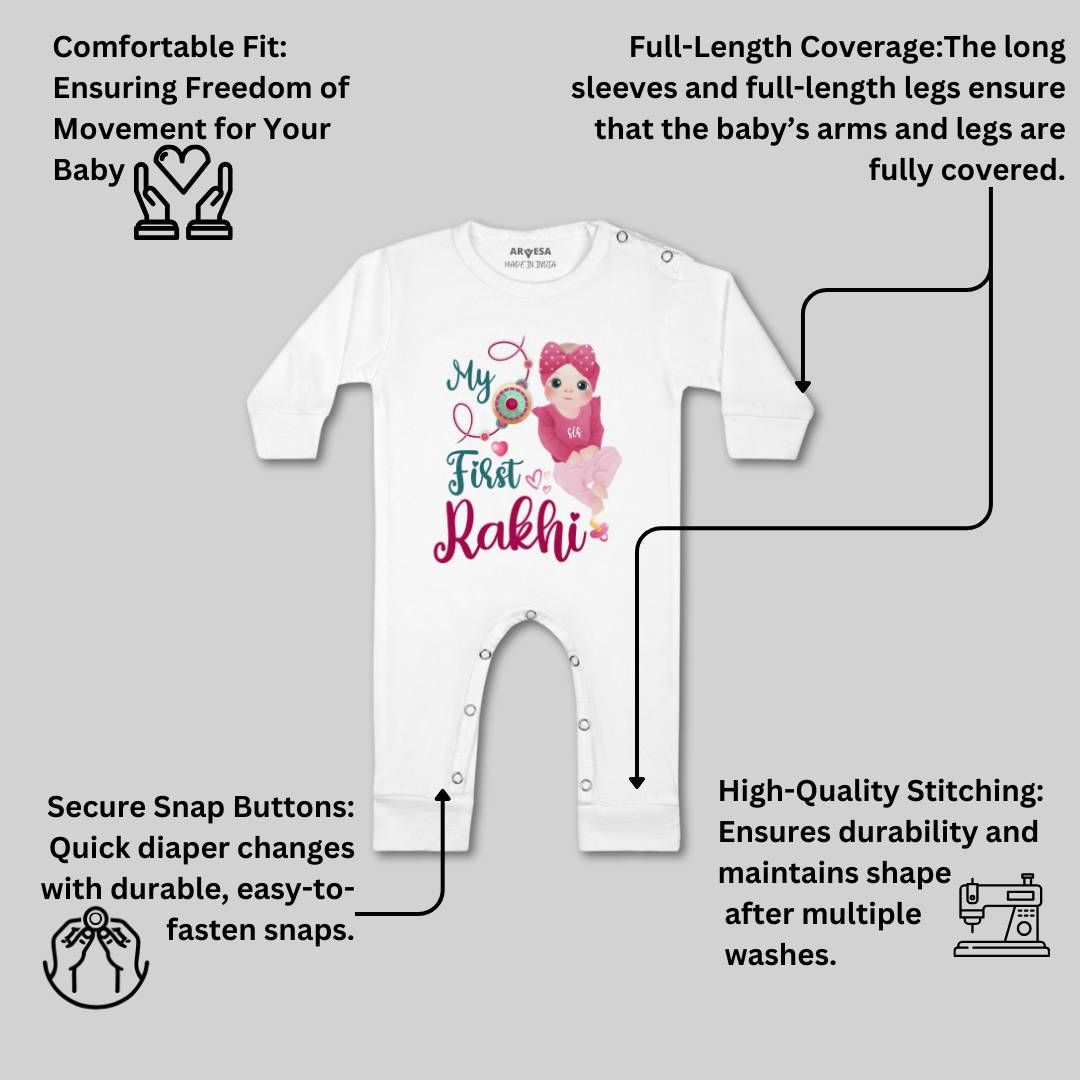 Arvesa Design-984 Rakhi My First Baby Boy and Baby Girl Dress .
