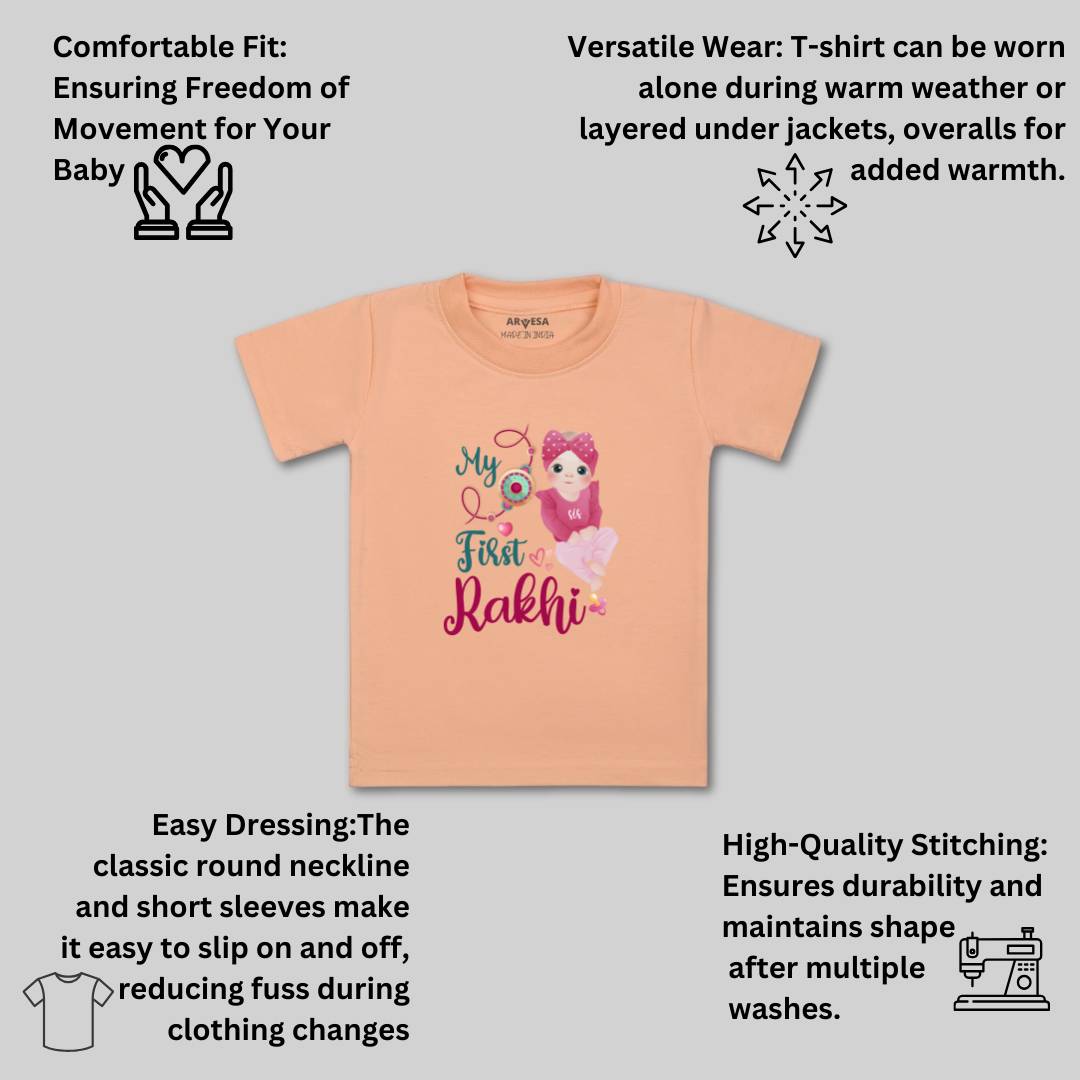 Arvesa Design-984 Rakhi My First Baby Boy and Baby Girl Dress .