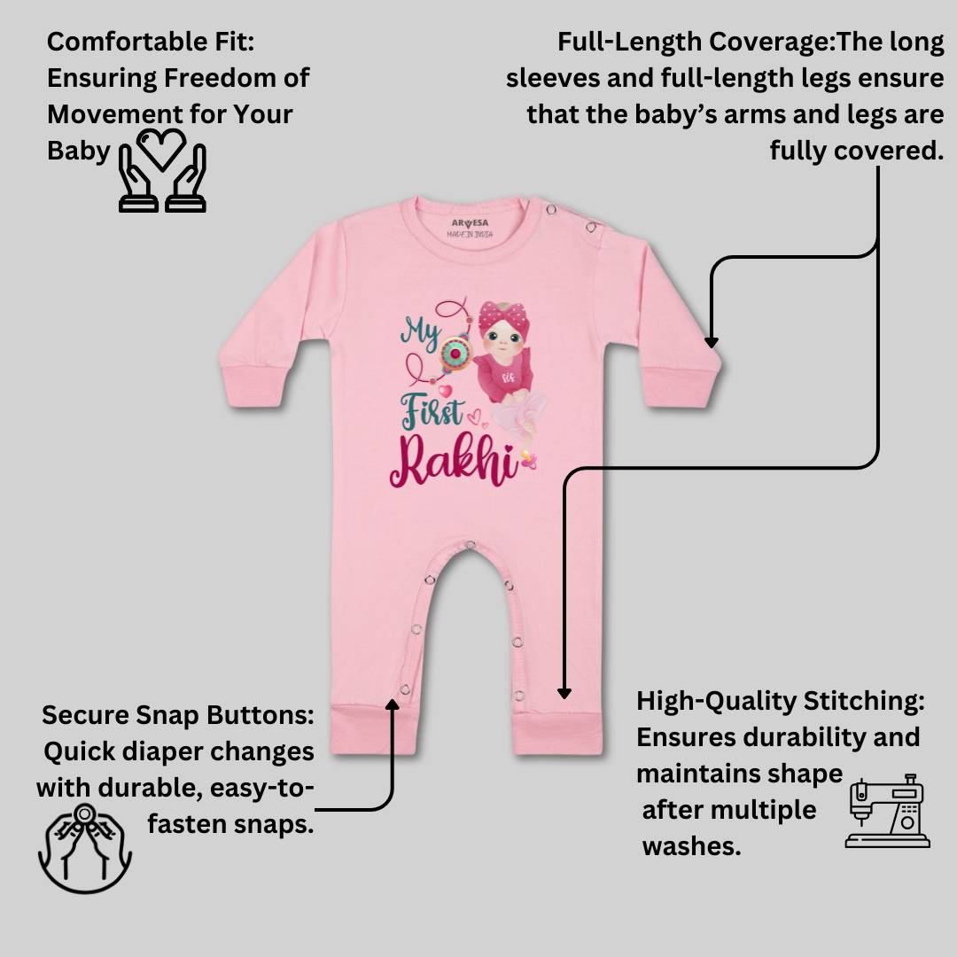 Arvesa Design-984 Rakhi My First Baby Boy and Baby Girl Dress .