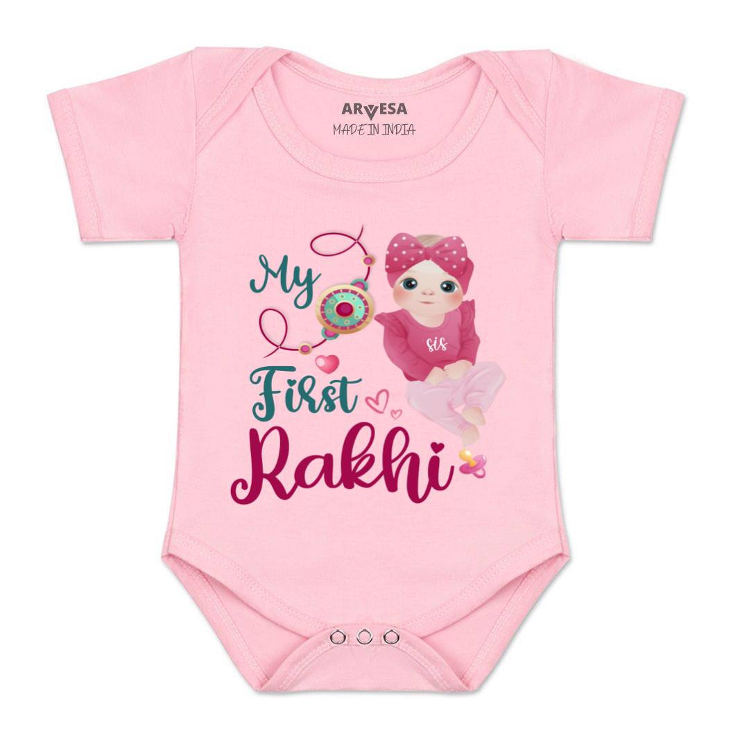 Arvesa Design-984 Rakhi My First Baby Boy and Baby Girl Dress .