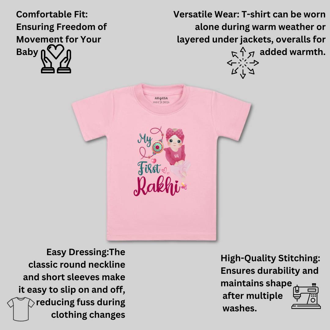 Arvesa Design-984 Rakhi My First Baby Boy and Baby Girl Dress .