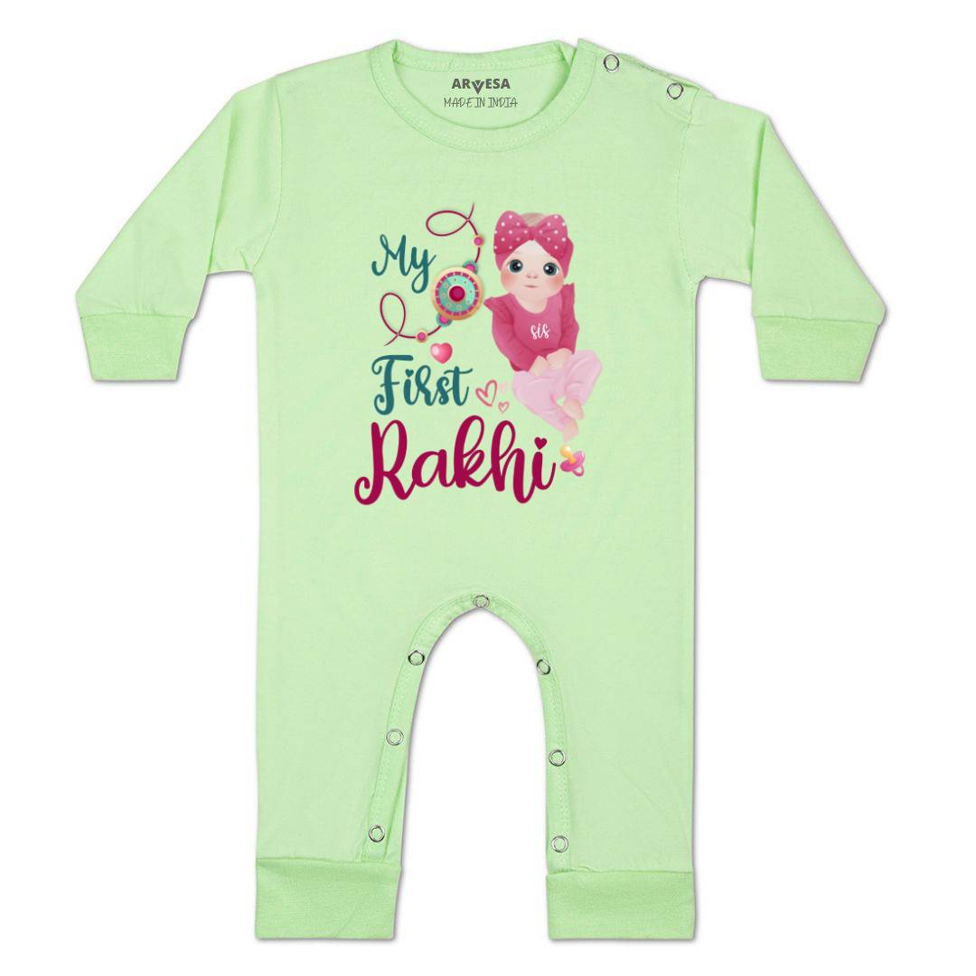Arvesa Design-984 Rakhi My First Baby Boy and Baby Girl Dress .