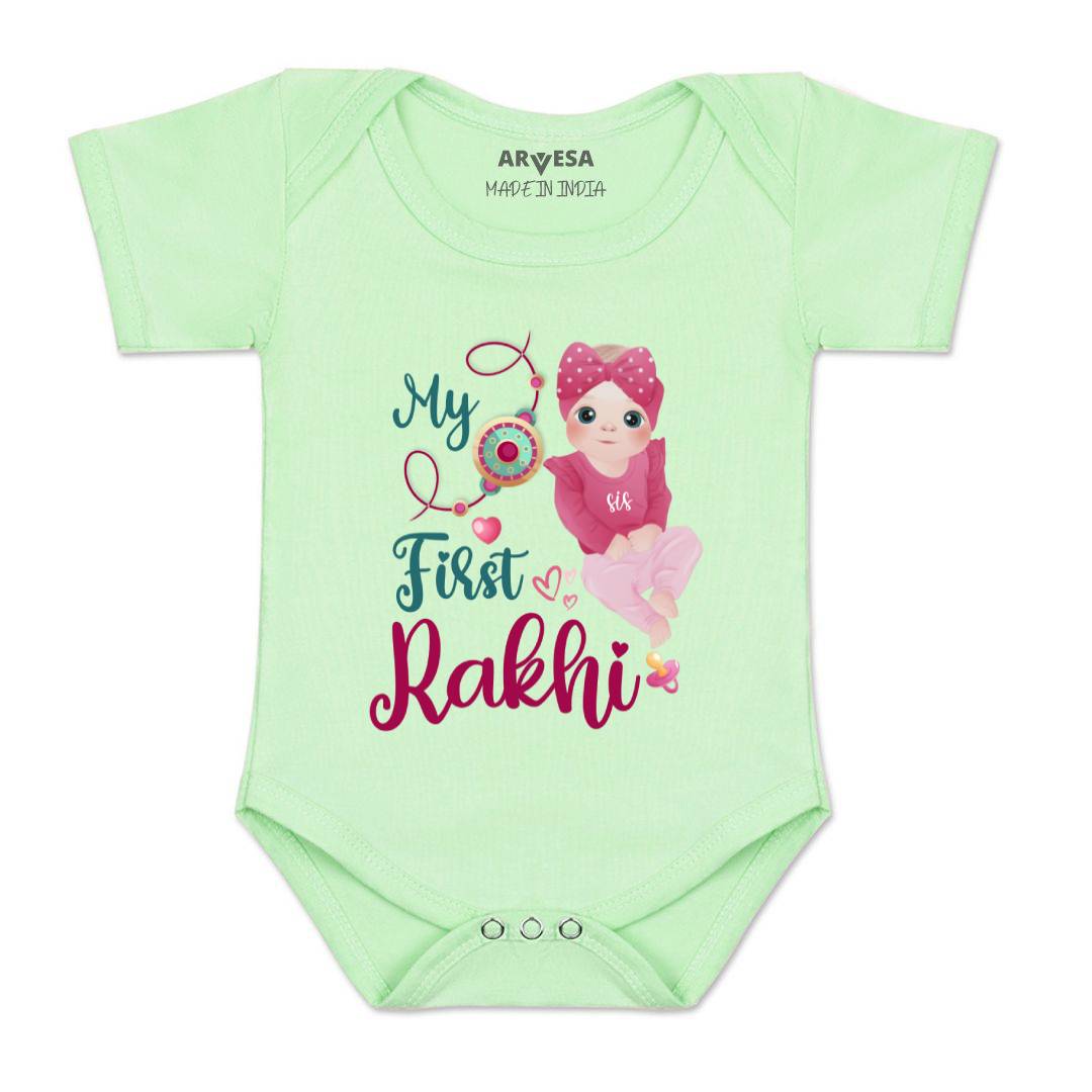 Arvesa Design-984 Rakhi My First Baby Boy and Baby Girl Dress .