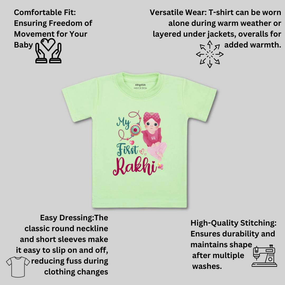 Arvesa Design-984 Rakhi My First Baby Boy and Baby Girl Dress .