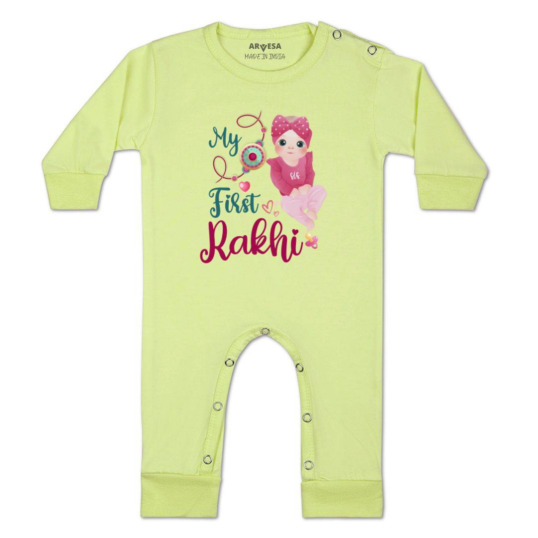 Arvesa Design-984 Rakhi My First Baby Boy and Baby Girl Dress .