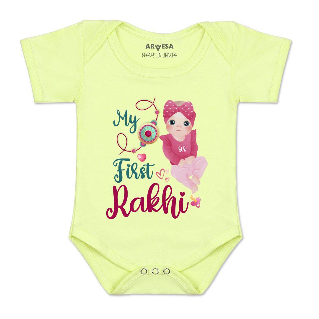 Arvesa Design-984 Rakhi My First Baby Boy and Baby Girl Dress .