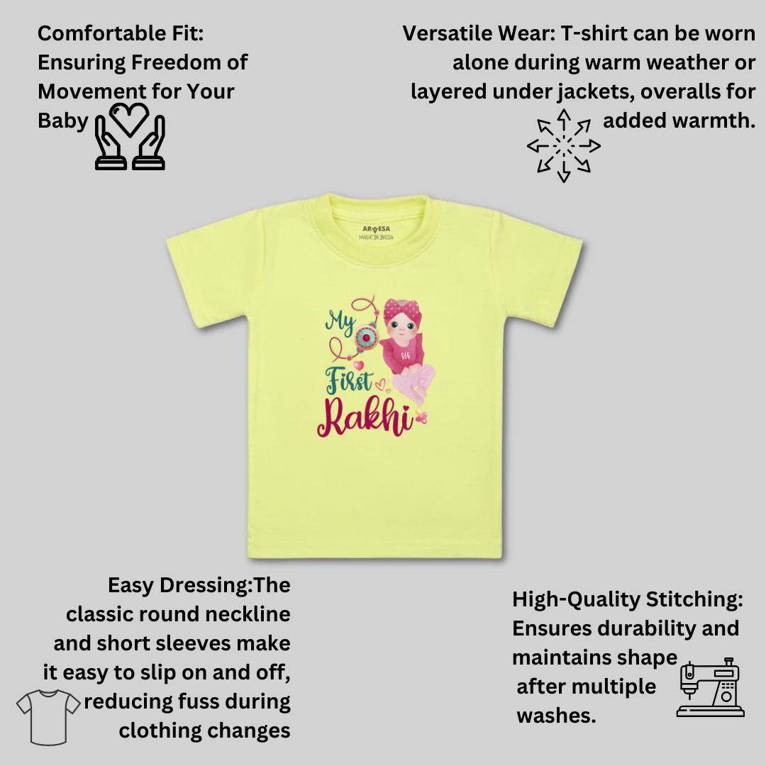 Arvesa Design-984 Rakhi My First Baby Boy and Baby Girl Dress .