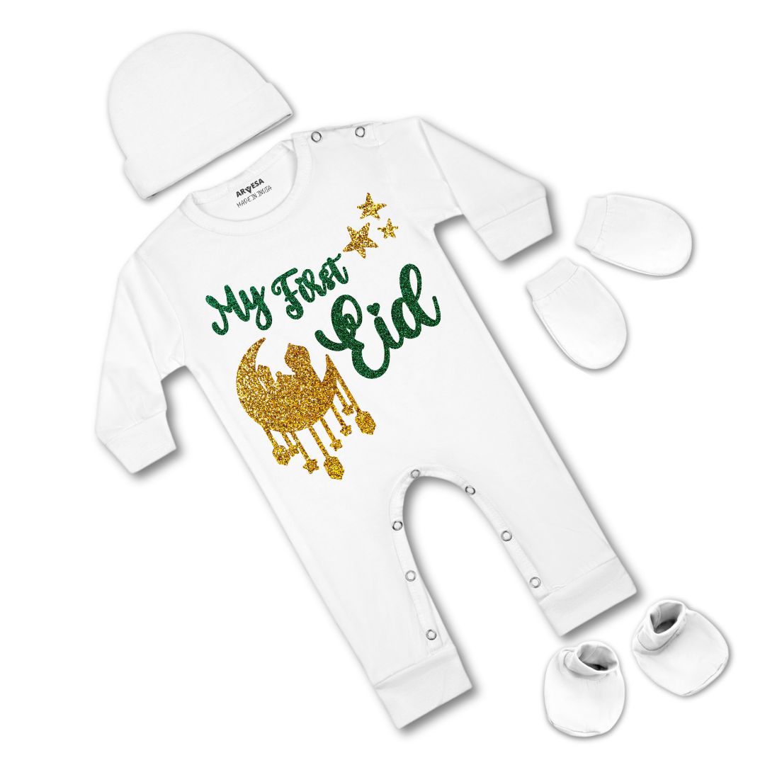Arvesa My First Eid Glitter Jumpsuit Sets G1