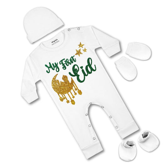 Arvesa My First Eid Glitter Jumpsuit Sets G1