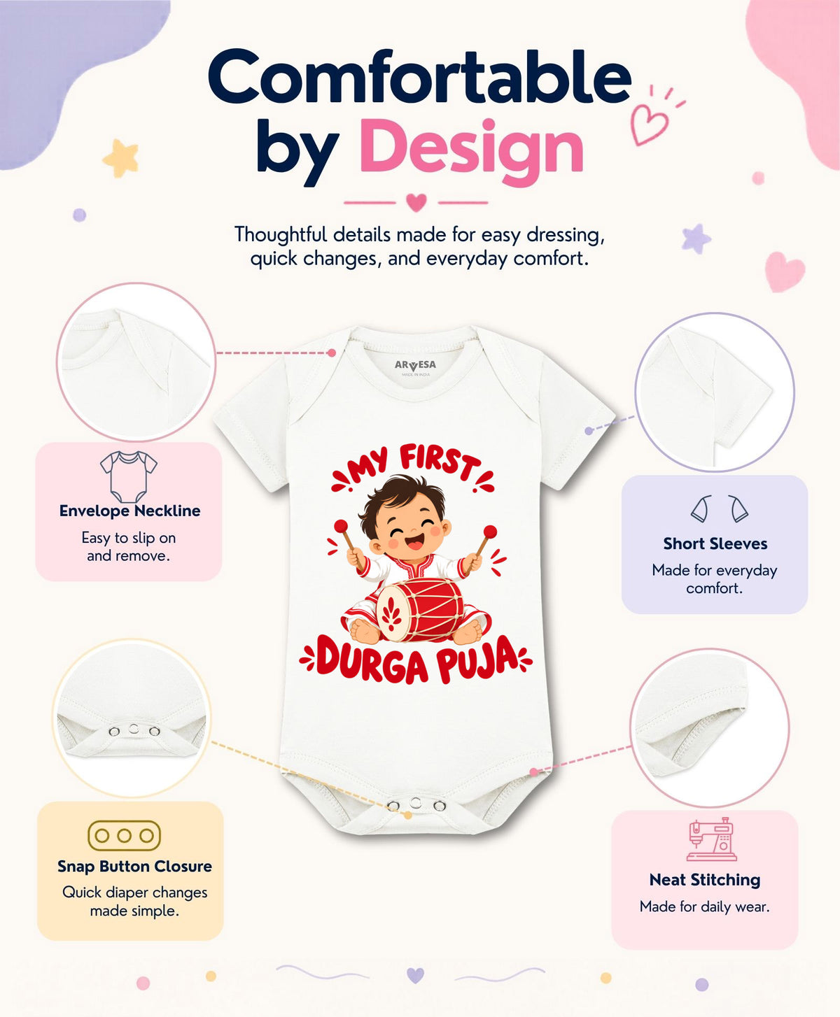 No | My First Durga Puja - Romper