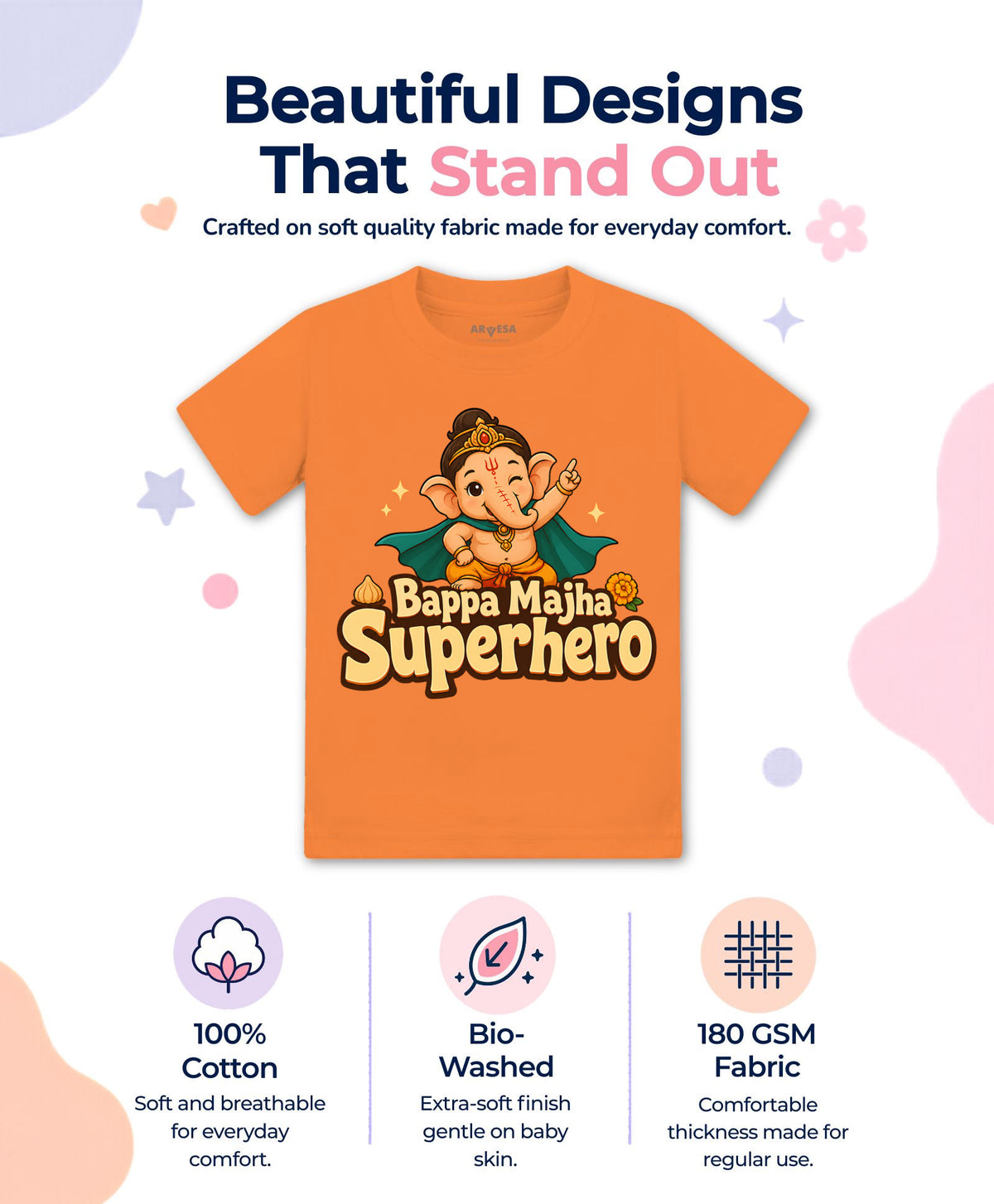 Bappa Majha Superhero Devotional - T-shirt