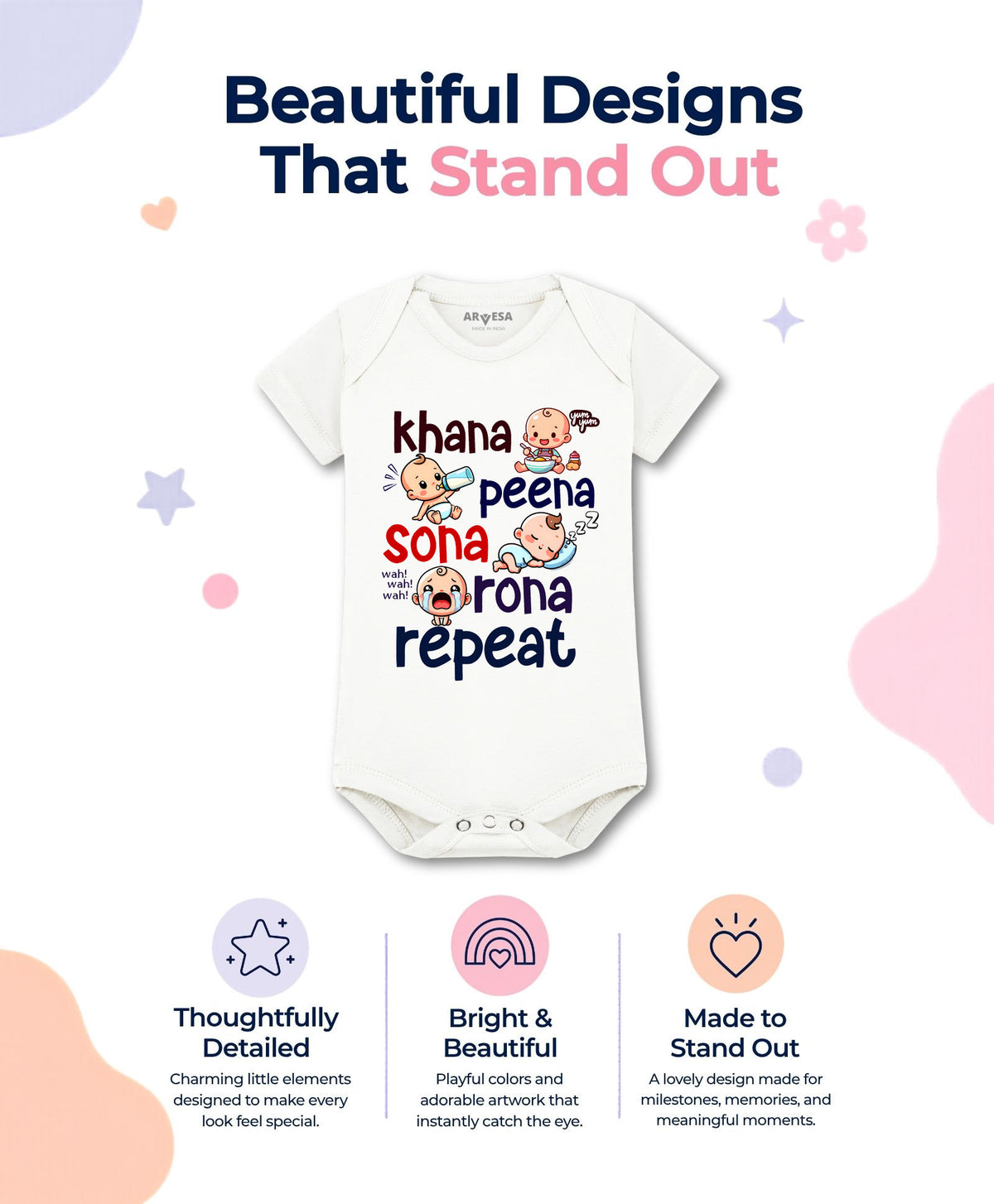 No | Khana Peena Sona Repeat Quirky - Romper