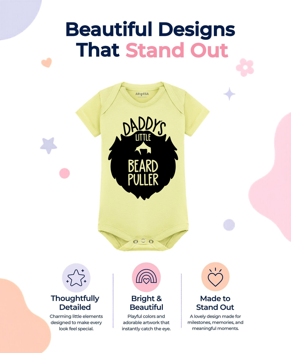 No | Daddy Little Beard Puller - Romper