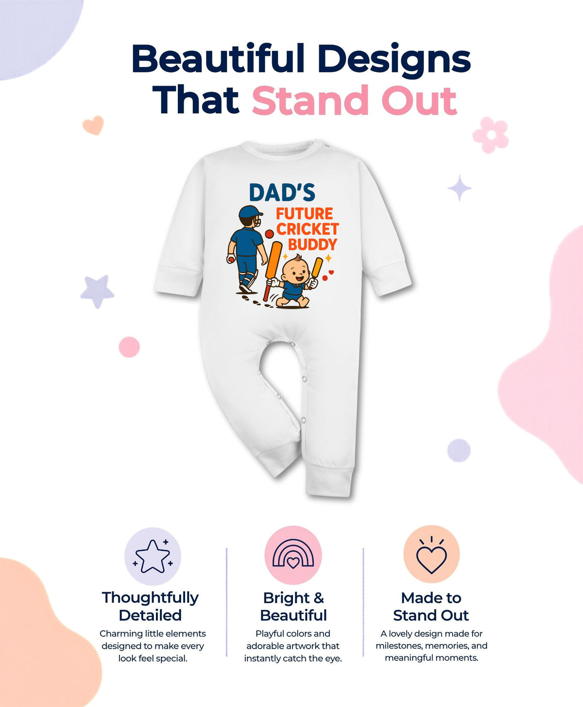 No | Dad's Future Cricket Buddy - Jumpsuit
