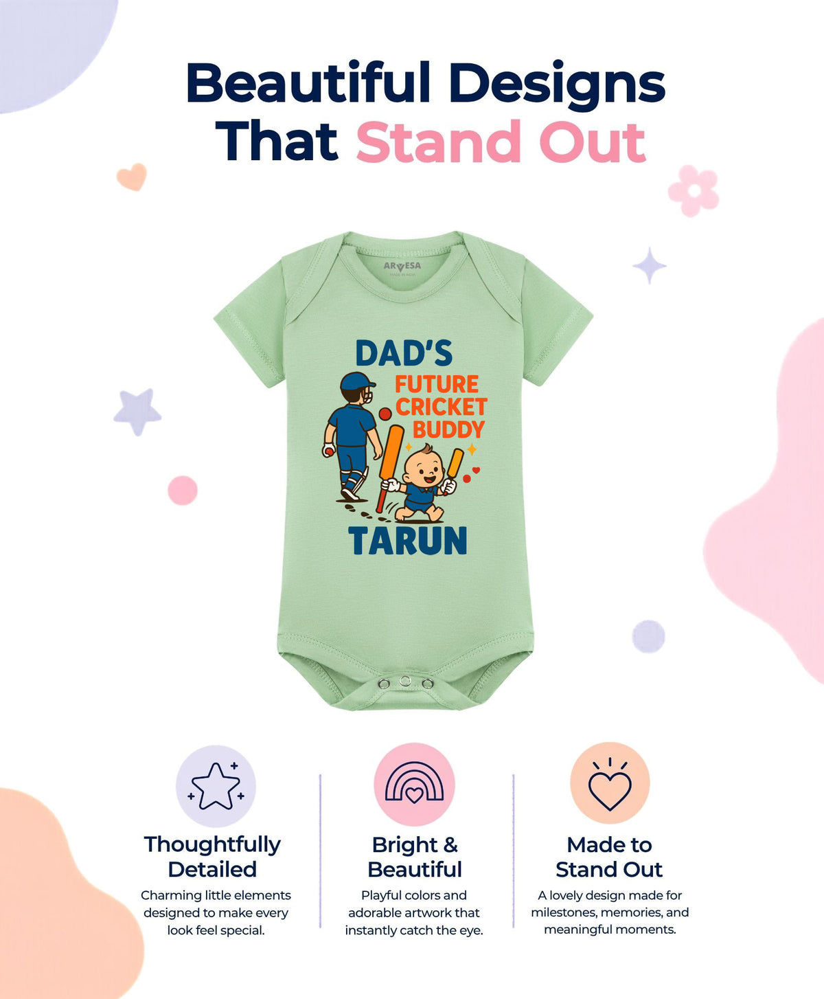 Yes | Dad's Future Cricket Buddy - Romper