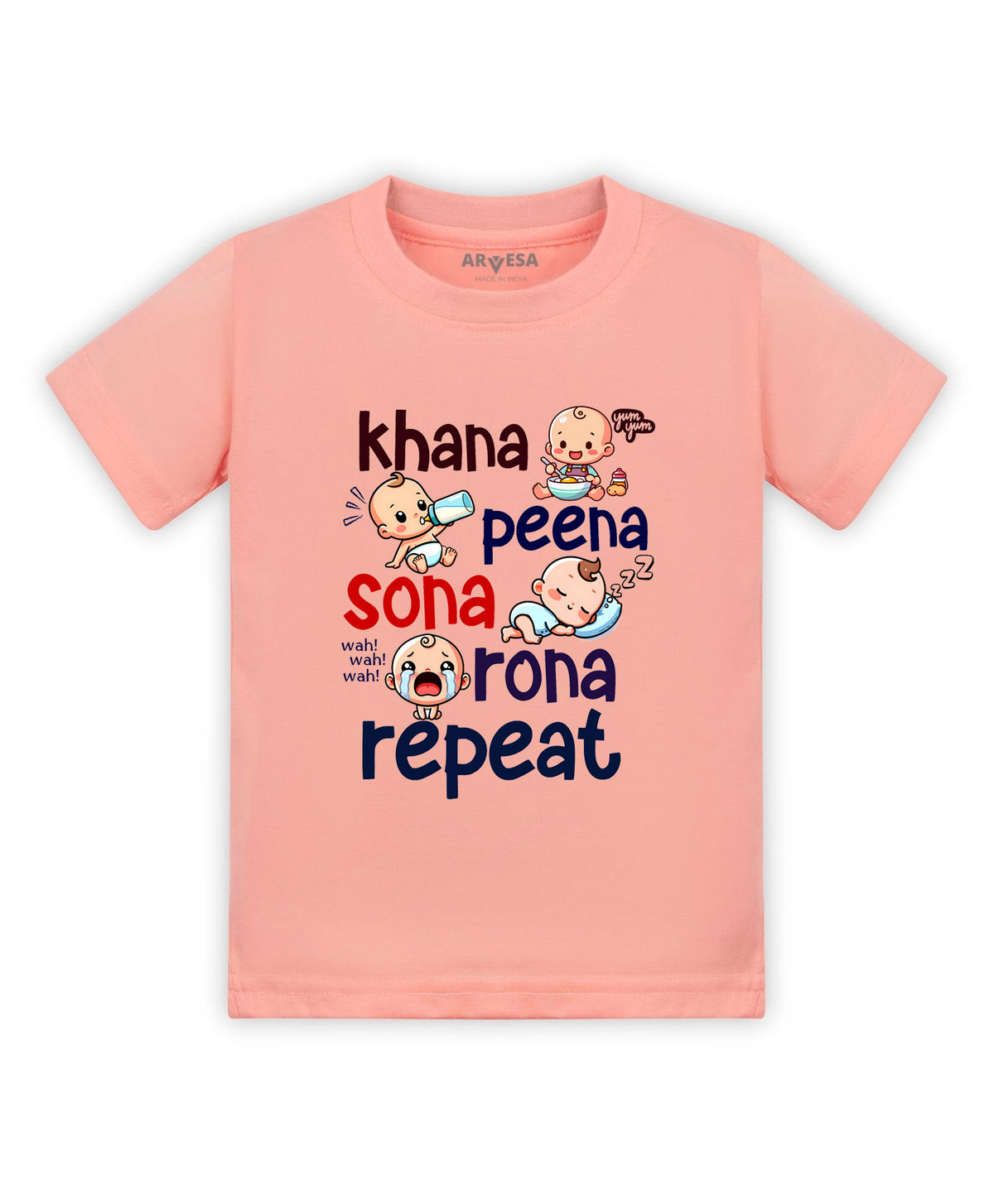 No | Khana Peena Sona Repeat Quirky - T-shirt