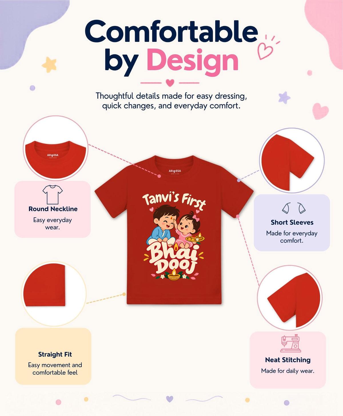 Yes | My First Bhaidooj Diwali - T-shirt