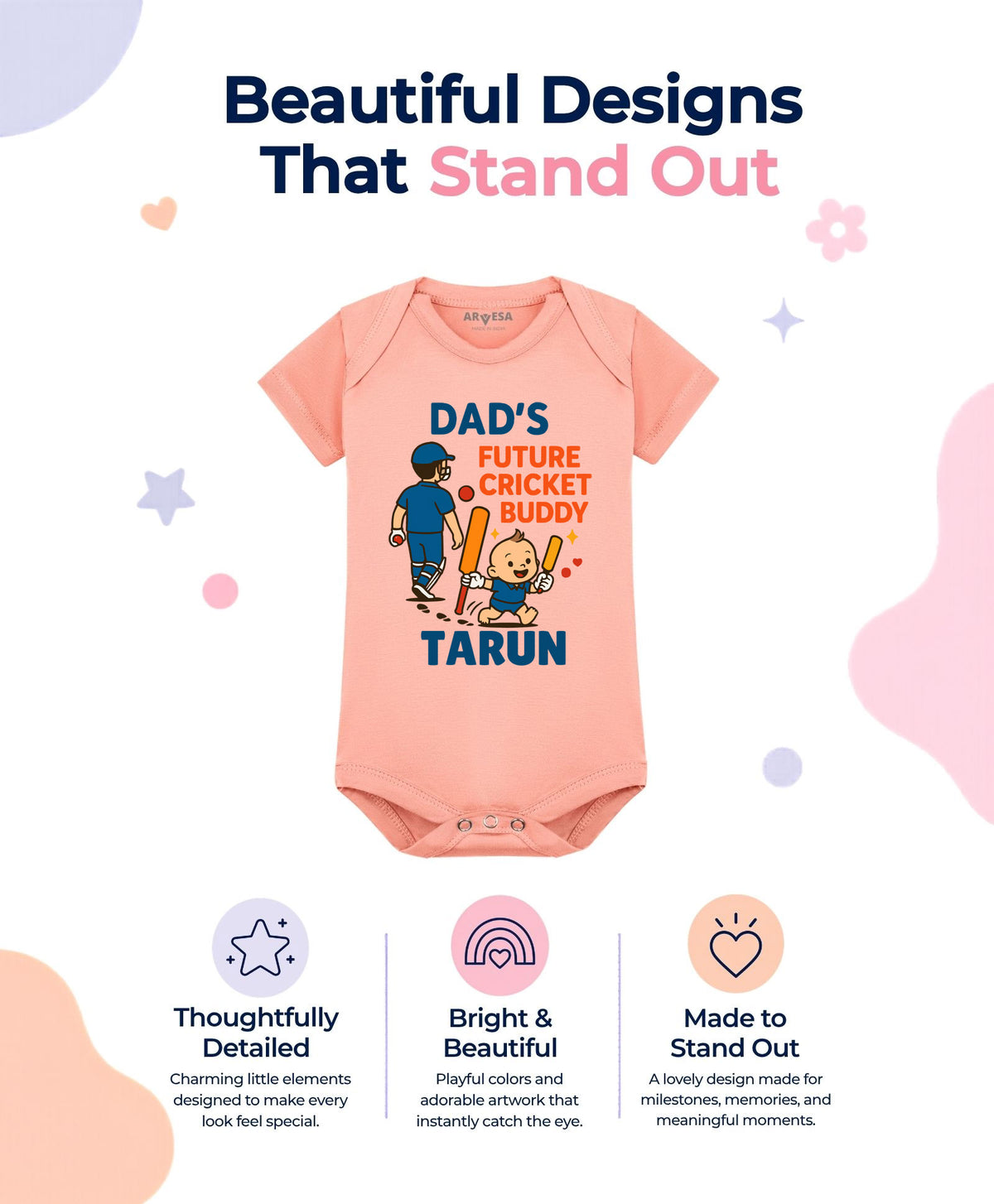 Yes | Dad's Future Cricket Buddy - Romper