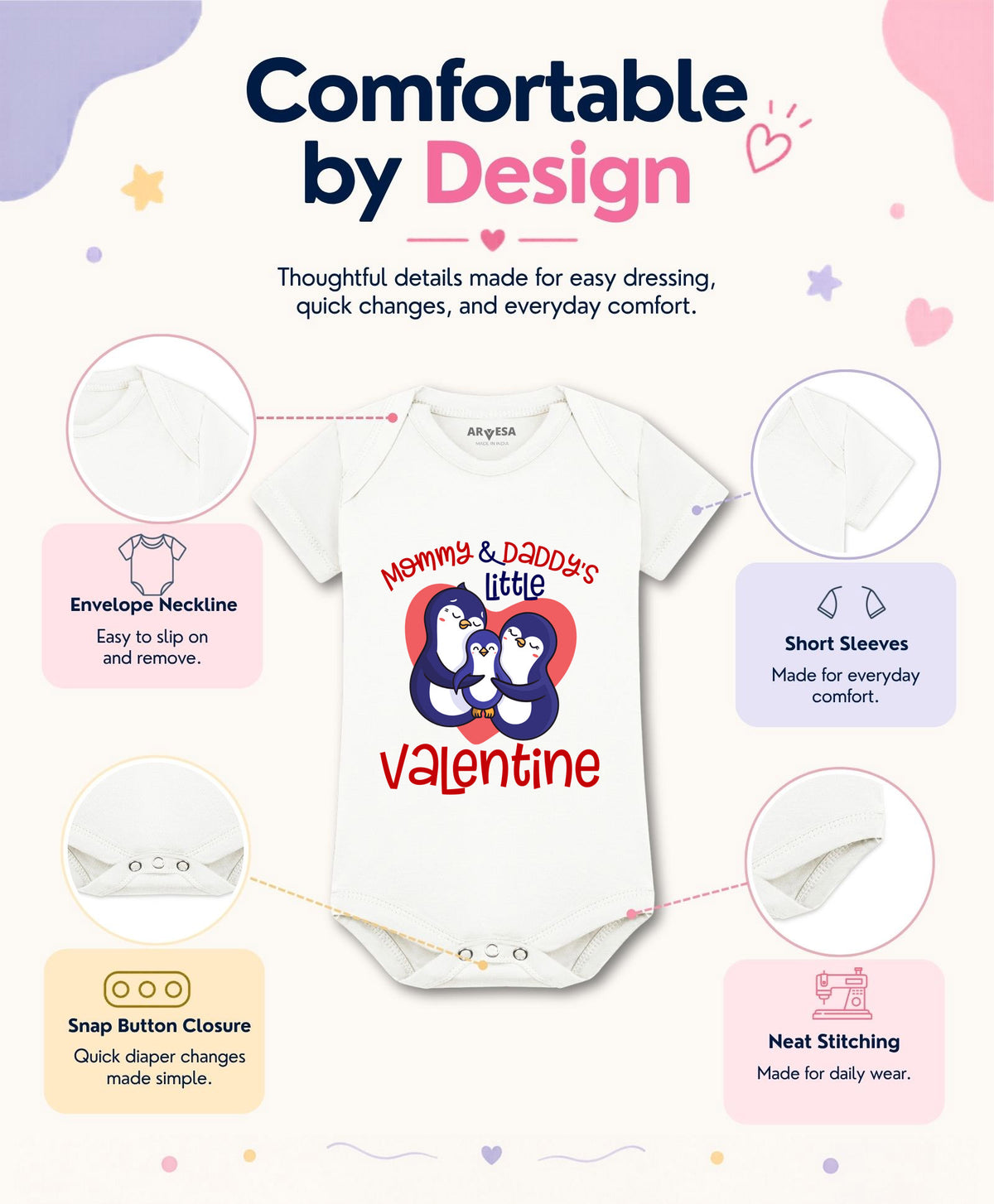 No | Mommy And Daddy Little Valentine - Romper