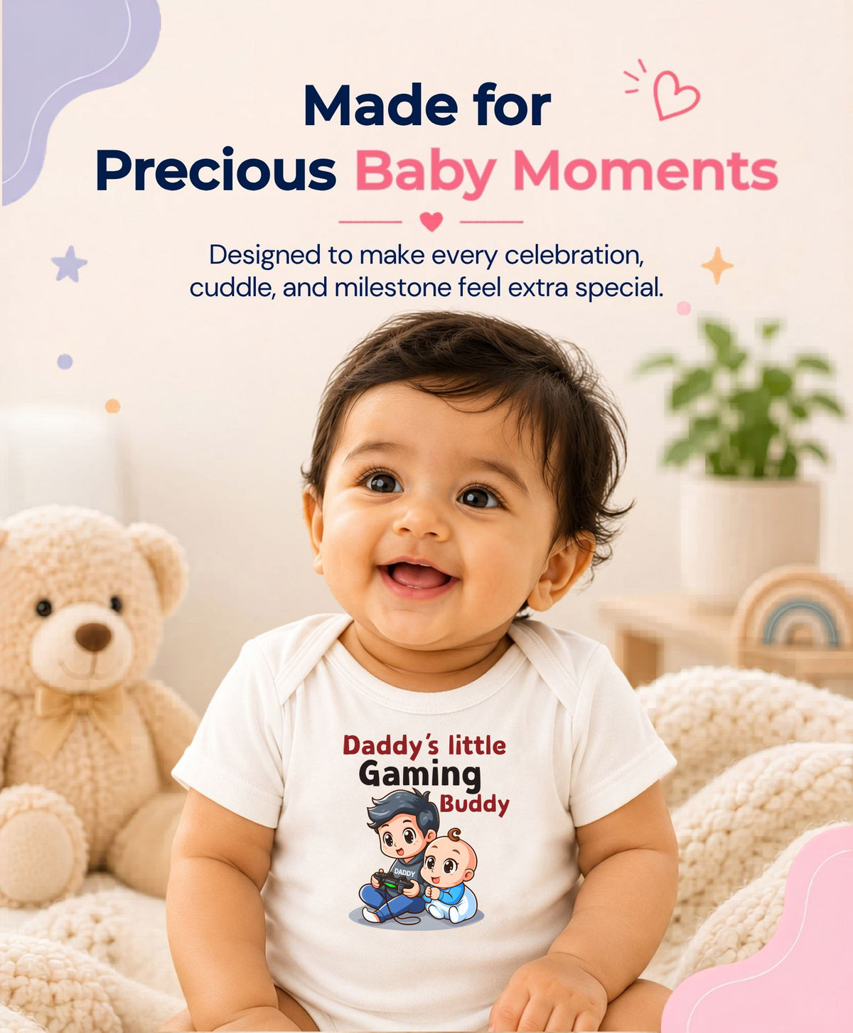 No | Daddy Little Gaming Buddy - Romper