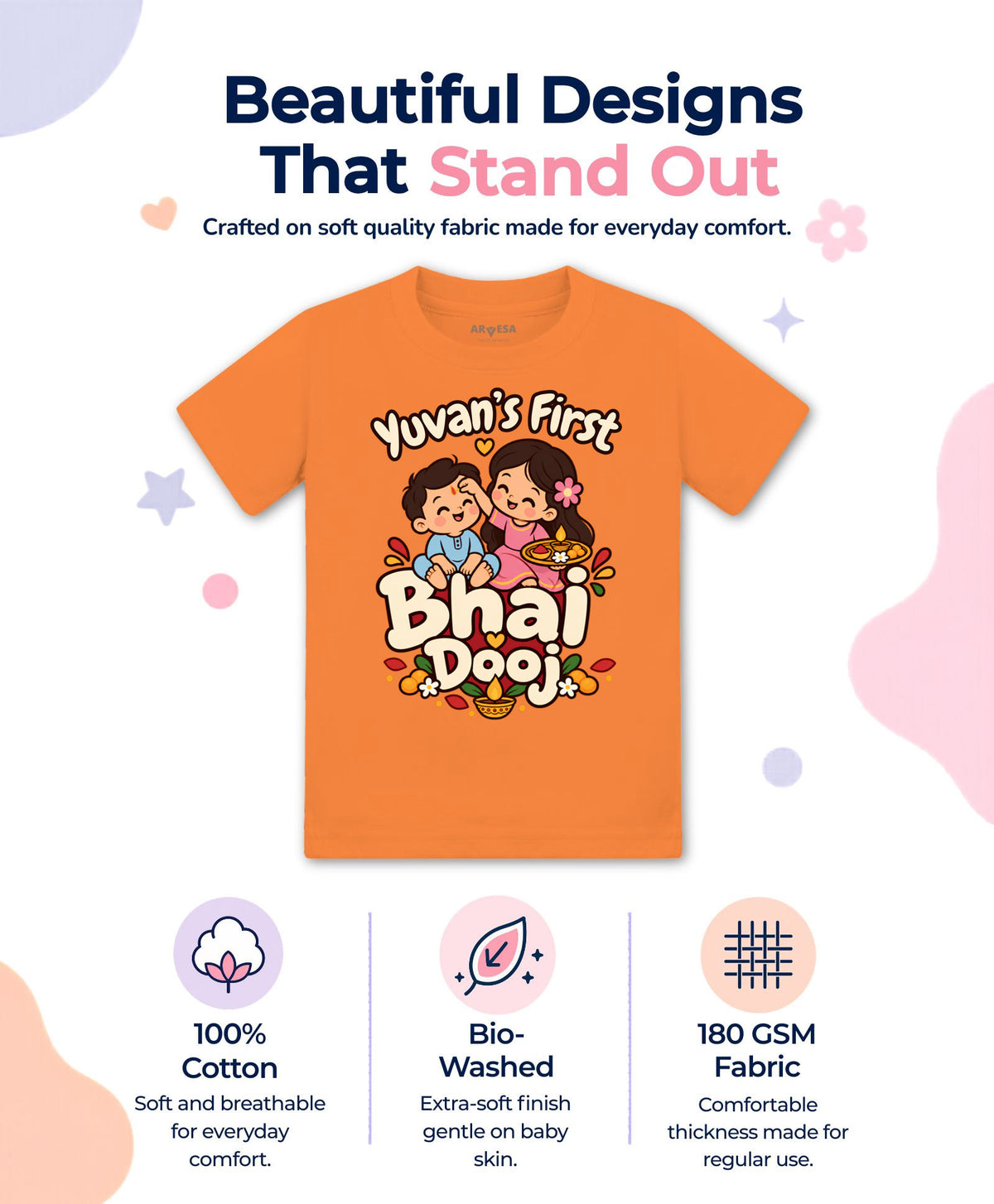 Yes | My First Bhaidooj Diwali - T-shirt
