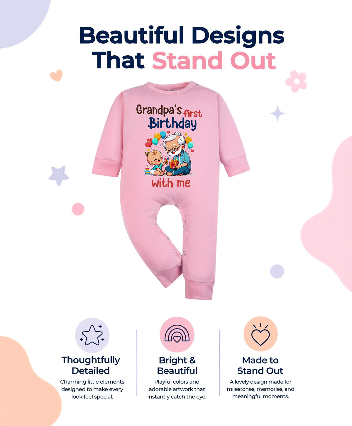 No | Grandpa's First Firthday With Me Family Birthday - Jumpsuit