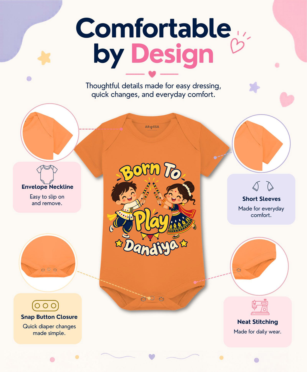 Born To Play Dandiya Navratri - Romper