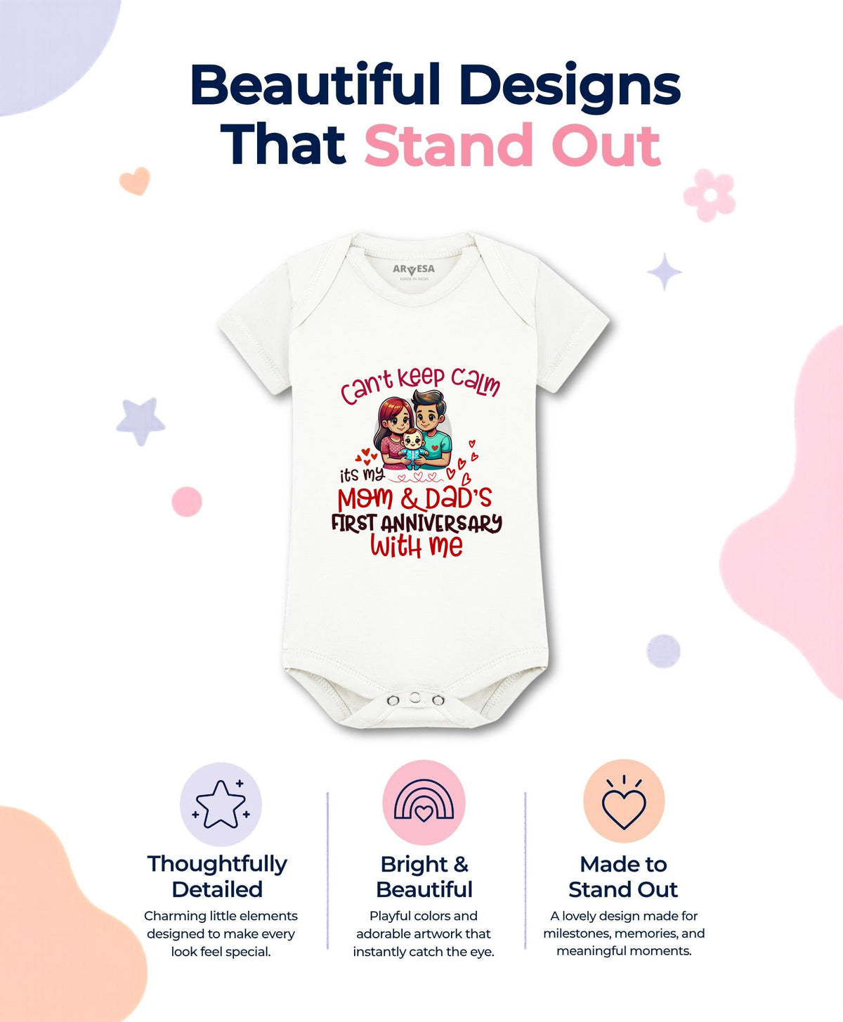 No | First Anniversary With Mom And Dad Mom Dad Anniversary - Romper