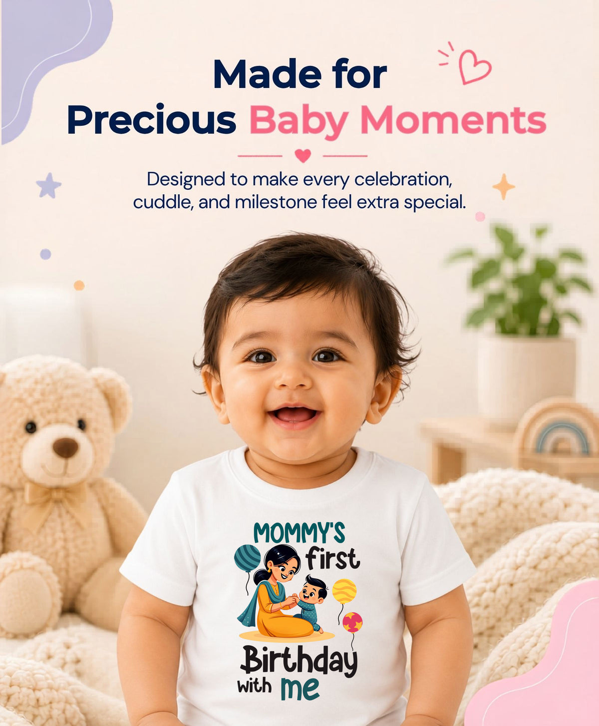 No | Mommy First Birthday With Me Mom Birthday - T-shirt