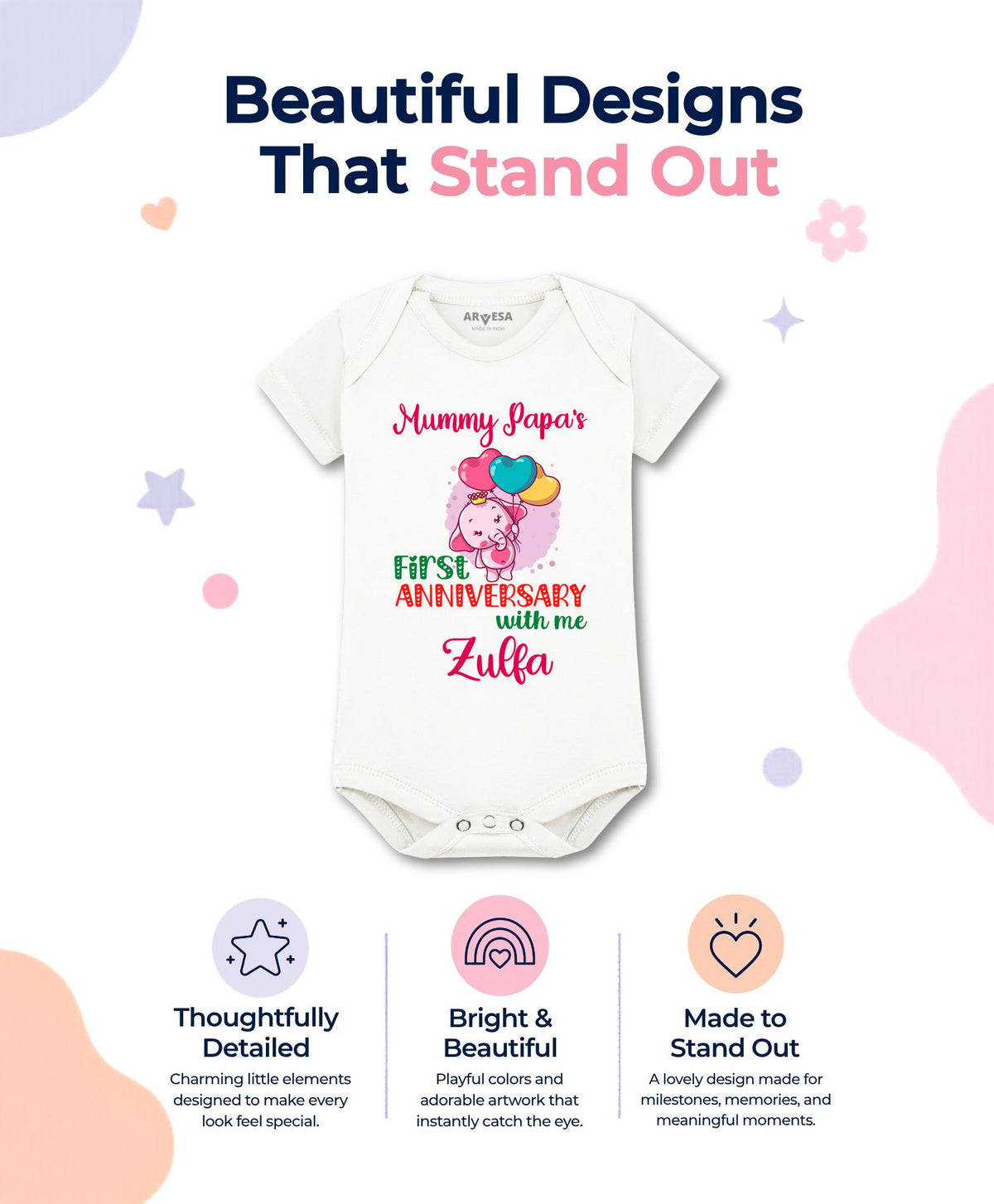 Yes | Mummy Papa First Anniversary With Me Mom Dad Anniversary - Romper